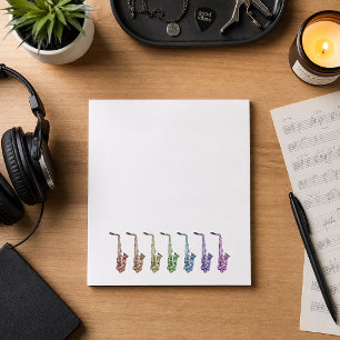 Rainbow Saxophone Colourful Notepad