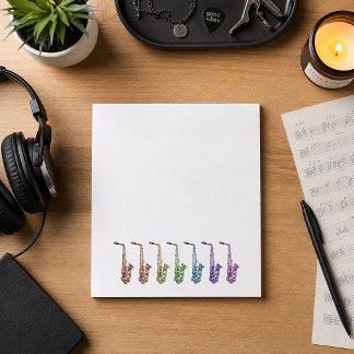 Rainbow Saxophone Colourful Notepad