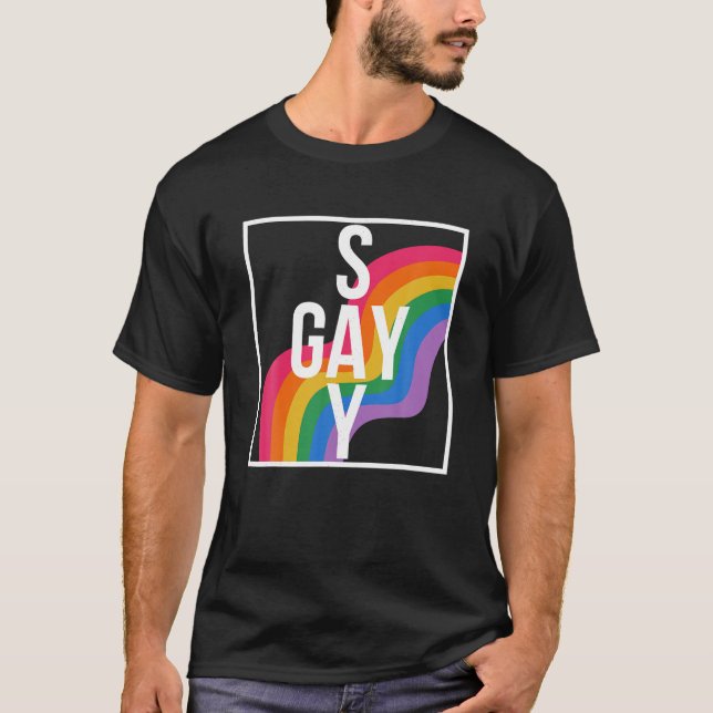 Rainbow Say Gay Protect Queer Kids Pride Month LGB T-Shirt (Front)