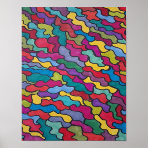 Rainbow Scales Abstract Poster