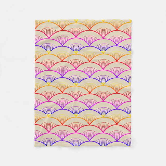 Rainbow Scallops Fleece Blanket (Front)