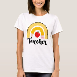 Rainbow School Supplies Teacher Woman  T-Shirt