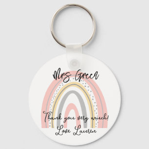 Rainbow school teacher key ring