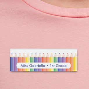 Rainbow School Teacher Magnetic Name Tag