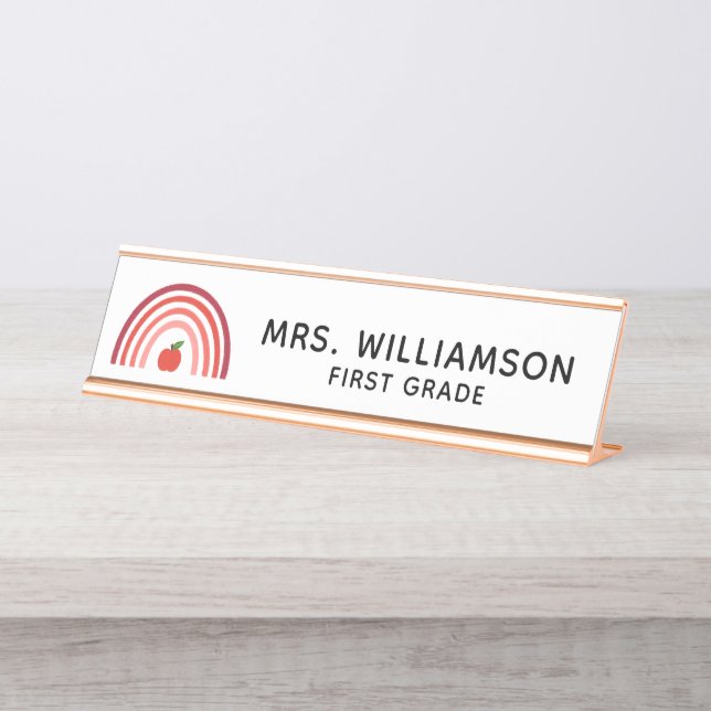 Rainbow School Teacher Name Desk Name Plate (Front)