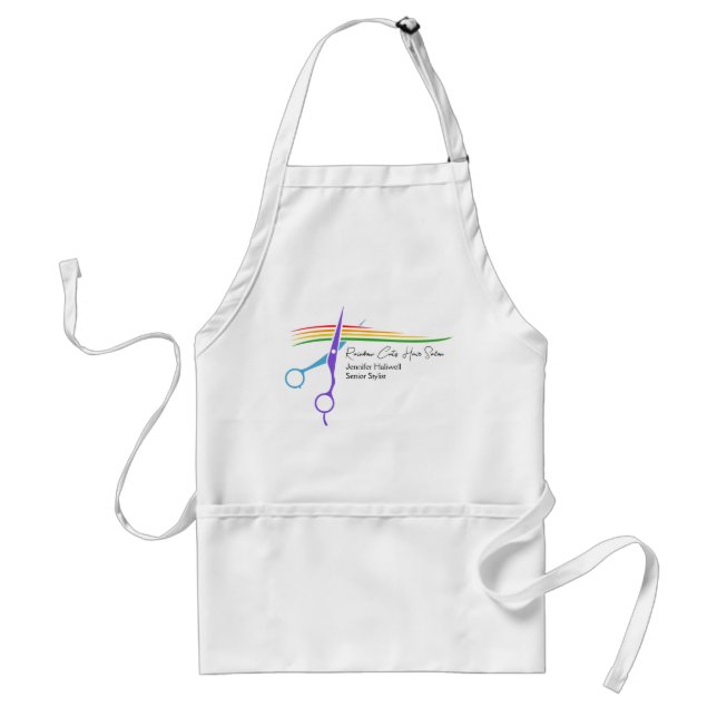 Rainbow Scissors Hair Stylist Chic Salon Custom Standard Apron (Front)