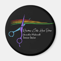 Rainbow Scissors Hair Stylist Chic Salon Marketing