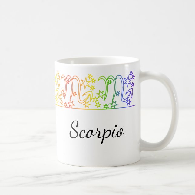 Rainbow Scorpio Star Sign Personalised Mug (Right)