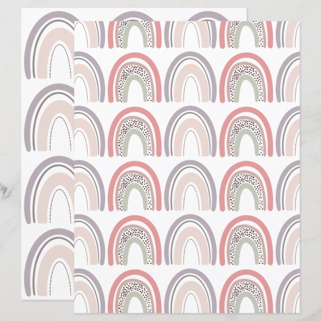 rainbow scrapbook paper (Front/Back)