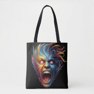 Rainbow Scream: Psychedelic Emotional Release Tote Bag