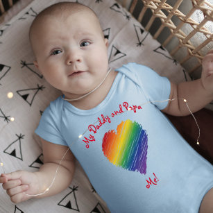 Rainbow scribble heart love baby bodysuit