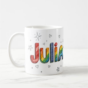 Rainbow Scribbles Julia 1 Coffee Mug