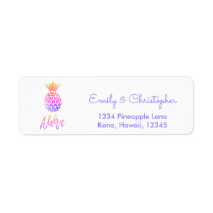 Rainbow Script Wedding Aloha Pineapple