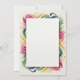 Rainbow Scroll Add Your Own Text Invitation