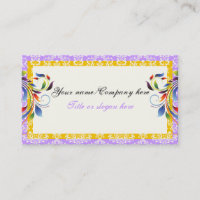 Rainbow scroll leaf yellow purple damask borders