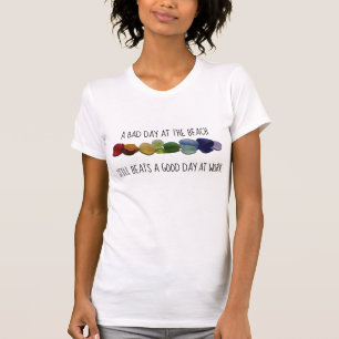 Rainbow sea glass funny women's tee shirt