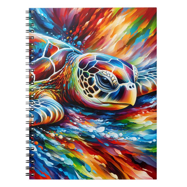 Rainbow Sea Turtle Drift Notebook (Front)