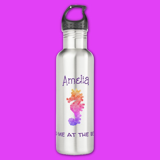  Rainbow Seahorse Personalised 710 Ml Water Bottle (Creator Uploaded)