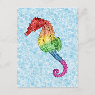 Rainbow Seahorse Postcard