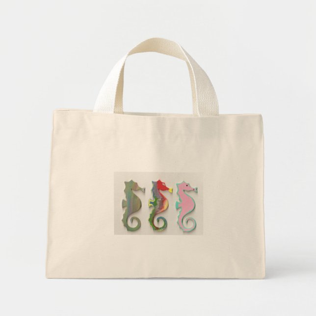 RAINBOW SEAHORSES MINI TOTE BAG (Front)