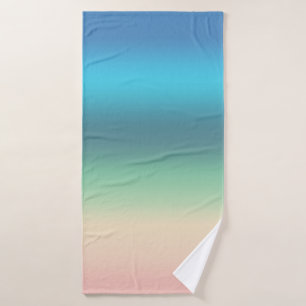 Rainbow Seashore Beach in Gradient Stripes Bath Towel Set