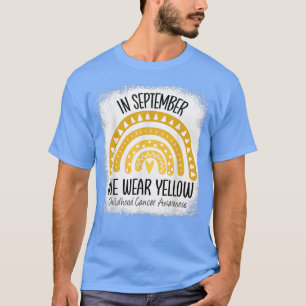 Rainbow September We Wear Yellow Childhood Cancer T-Shirt