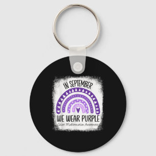 Rainbow September Wear Purple Chiari Malformation Key Ring