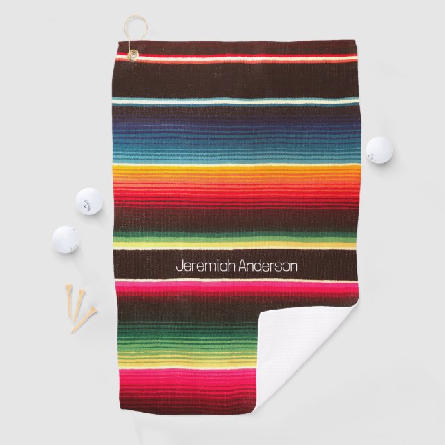 Rainbow Serape personalised Golf Towel (InSitu)