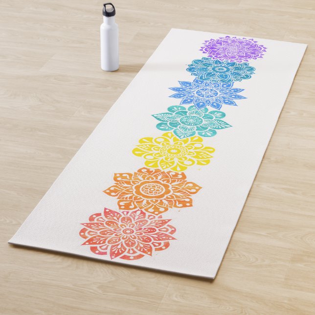 Rainbow Seven Chakras Mandala Yoga Mat (In Situ)