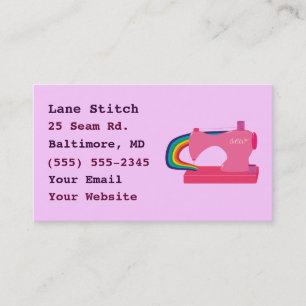 Rainbow Sewing Machine Business Cards