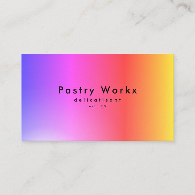 Rainbow Shaded Elegant Gradient Ombre Business Card (Front)