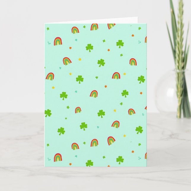 Rainbow Shamrock Luck Card (Front)