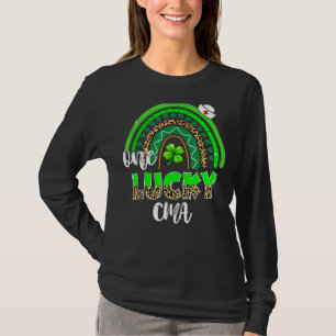Rainbow Shamrock One Lucky Cma Nurse Leopard St Pa T-Shirt