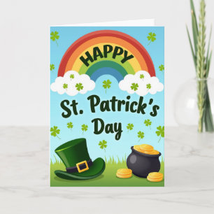 Rainbow Shamrocks Happy Card