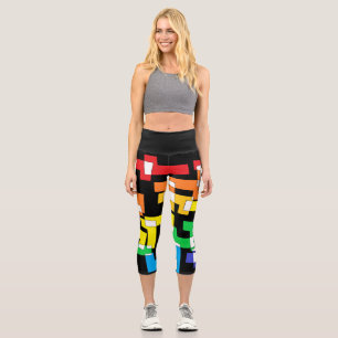 Rainbow Shapes Capri Leggings