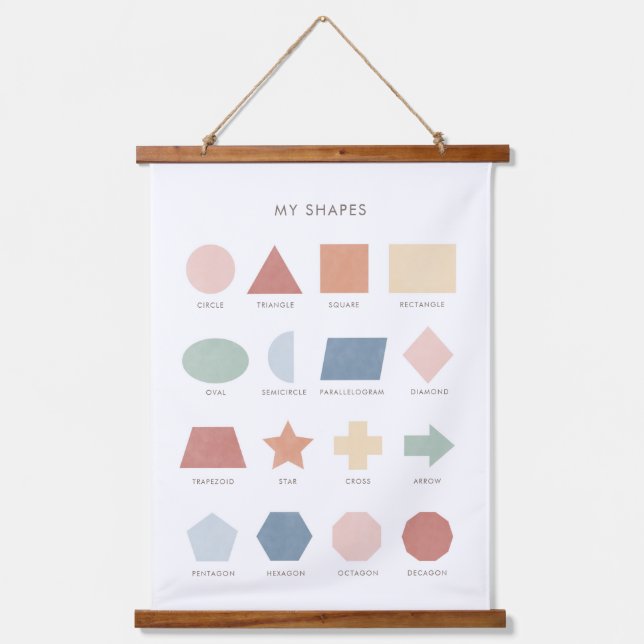 Rainbow Shapes Poster Classroom Decor Hanging Tapestry (Front)