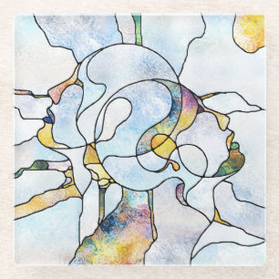 Rainbow shards, stained glass unity coaster