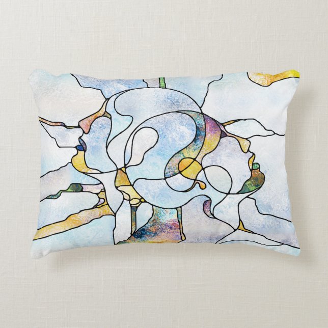 Rainbow shards, stained glass unity decorative cushion (Front)