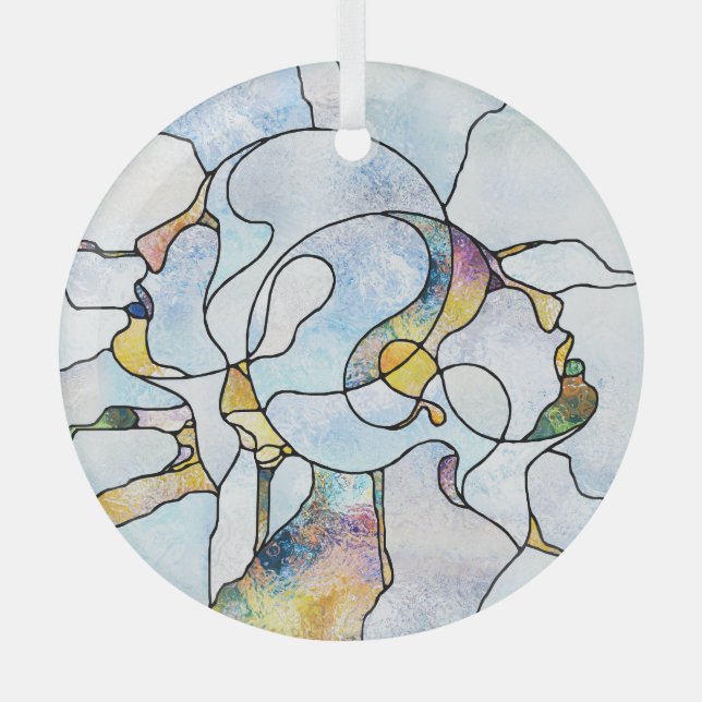 Rainbow shards, stained glass unity glass tree decoration (Front)