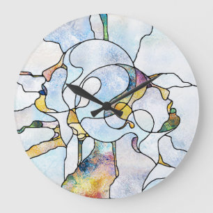 Rainbow shards, stained glass unity large clock