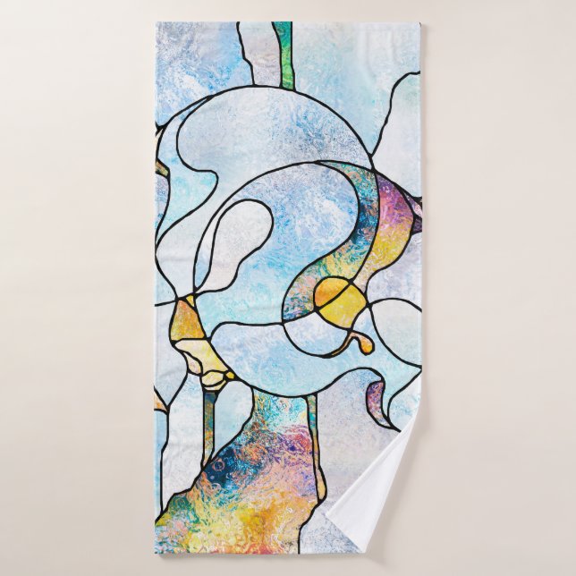 Rainbow Shards. Unity of Stained Glass series. Bac Bath Towel (Bath Towel)
