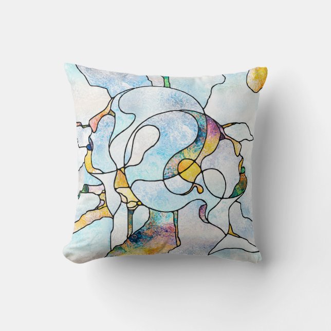 Rainbow Shards. Unity of Stained Glass series. Bac Cushion (Front)