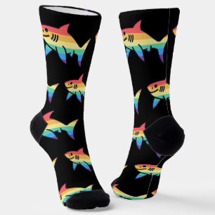 Rainbow Shark Pride - Kawaii Nautical LGBTQ+ Socks