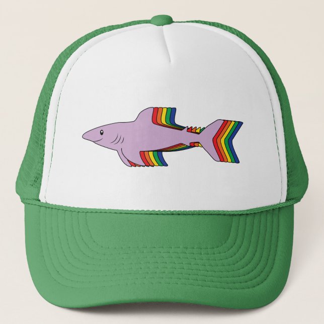Rainbow Shark Trucker Hat (Front)