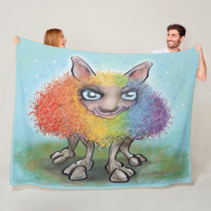 Rainbow Sheep Fleece Blanket