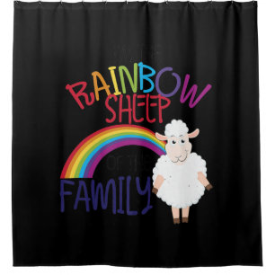 Rainbow sheep of family Colourful Sheep Gift Shower Curtain