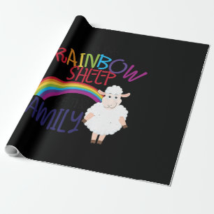 Rainbow sheep of family   Colourful Sheep Gift Wrapping Paper