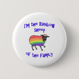 Rainbow Sheep of the Family 6 Cm Round Badge