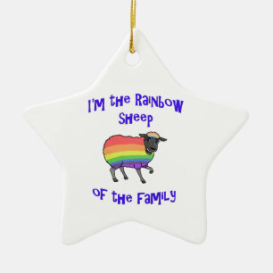 Rainbow Sheep of the Family Ceramic Tree Decoration