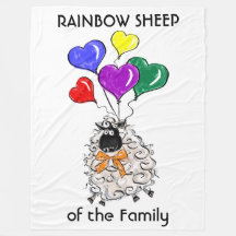 Rainbow Sheep of the Family Fleece Blanket